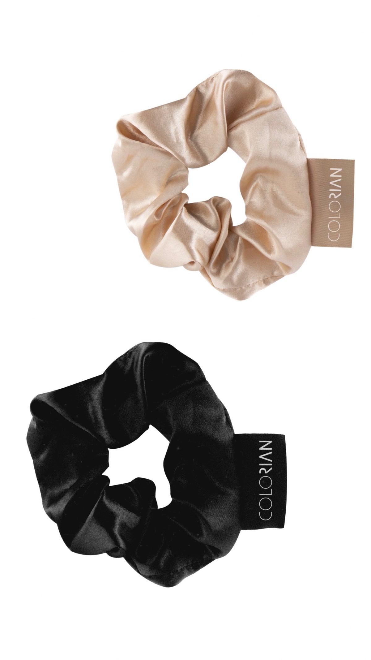 Satijnen scrunchie Zwart